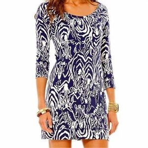 Lilly Pulitzer Preston Dress, Entourage Zebra Navy, Medium